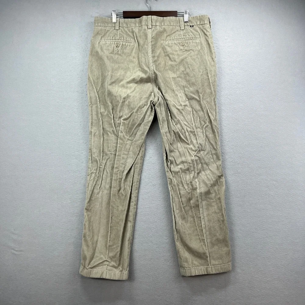 Nautica The Deck Pant Mens 38x30* Tan Corduroy Flat Front Straight Cord Trousers